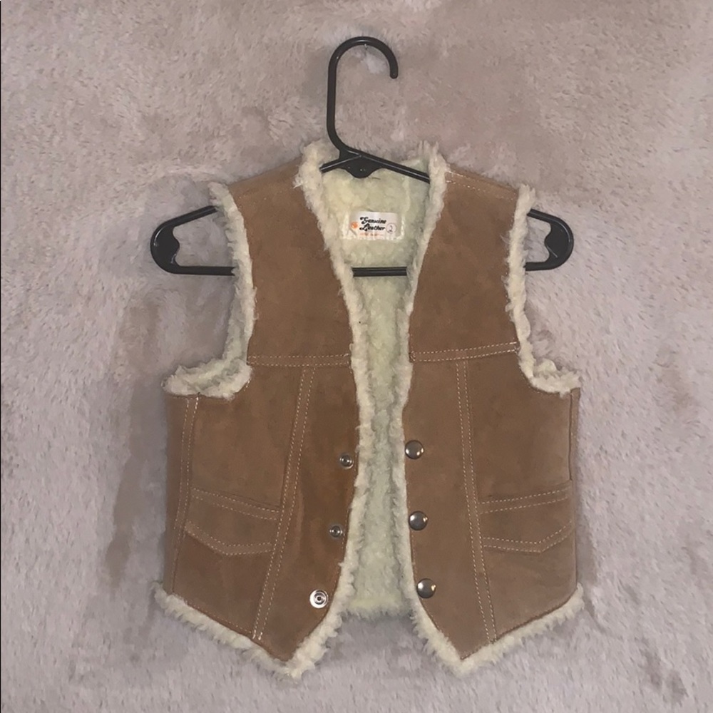 Cow Girl Beige Leather Vest | 2T